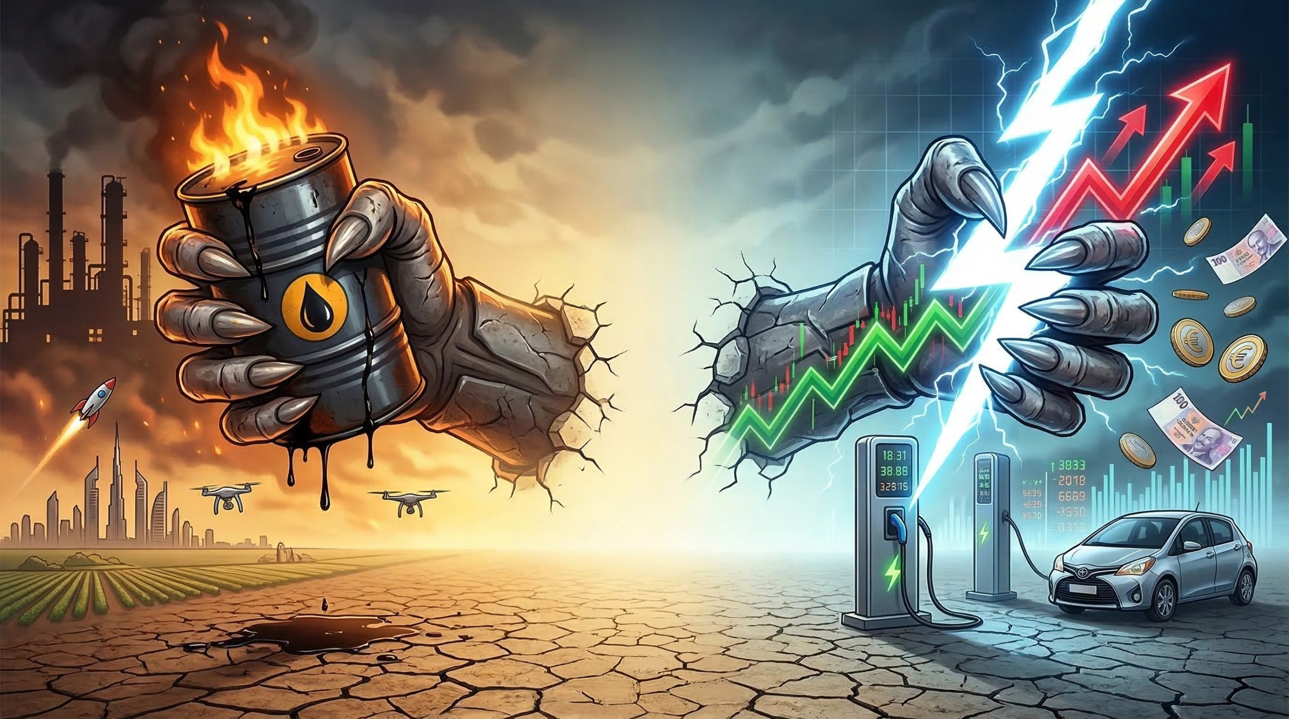 Energetické kliešte 2026: Rakety v Dubaji, drony nad Ruskom a váš koniec lacného jazdenia?