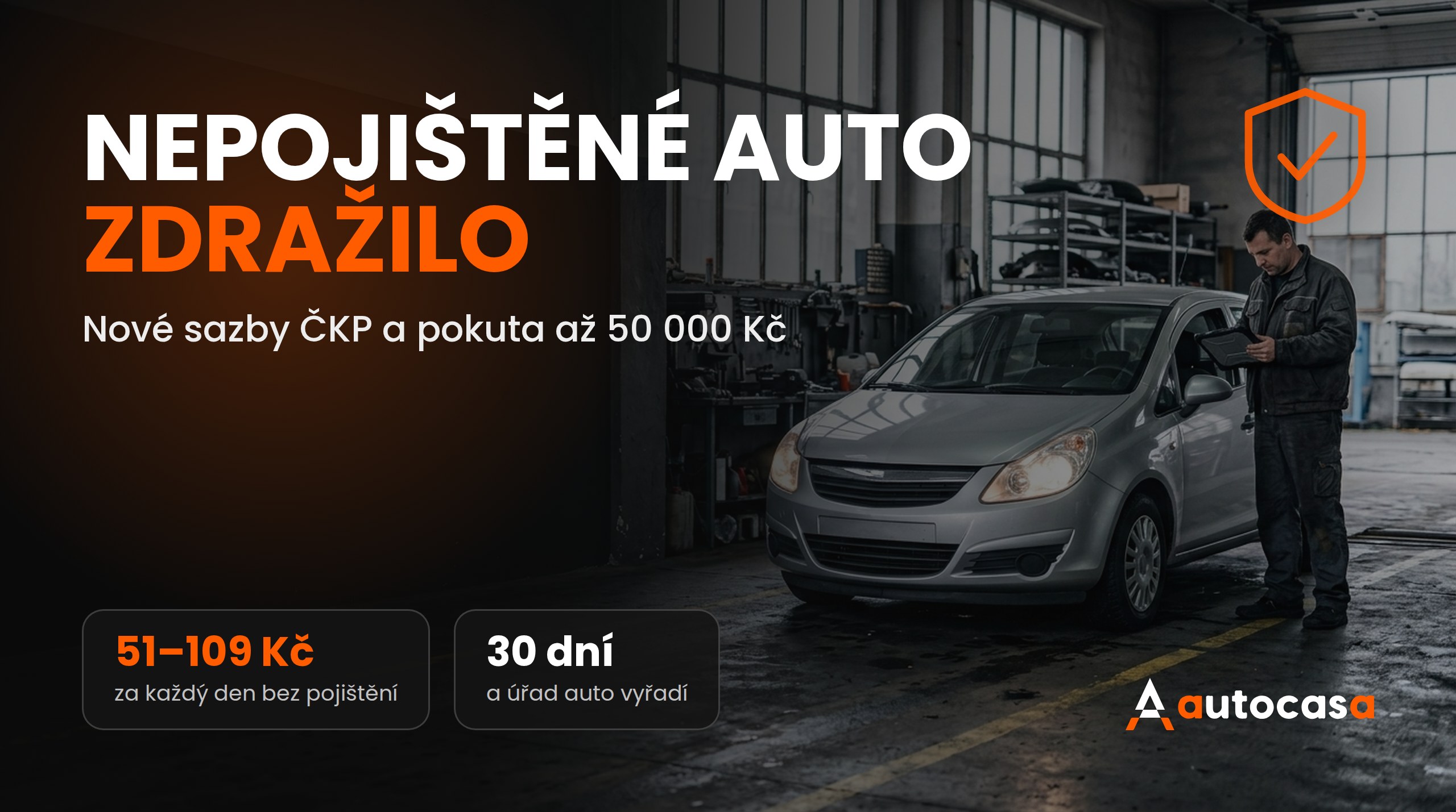 Nepojištěné auto v roce 2026: vyšší sazby ČKP a pokuta až 50 000 Kč
