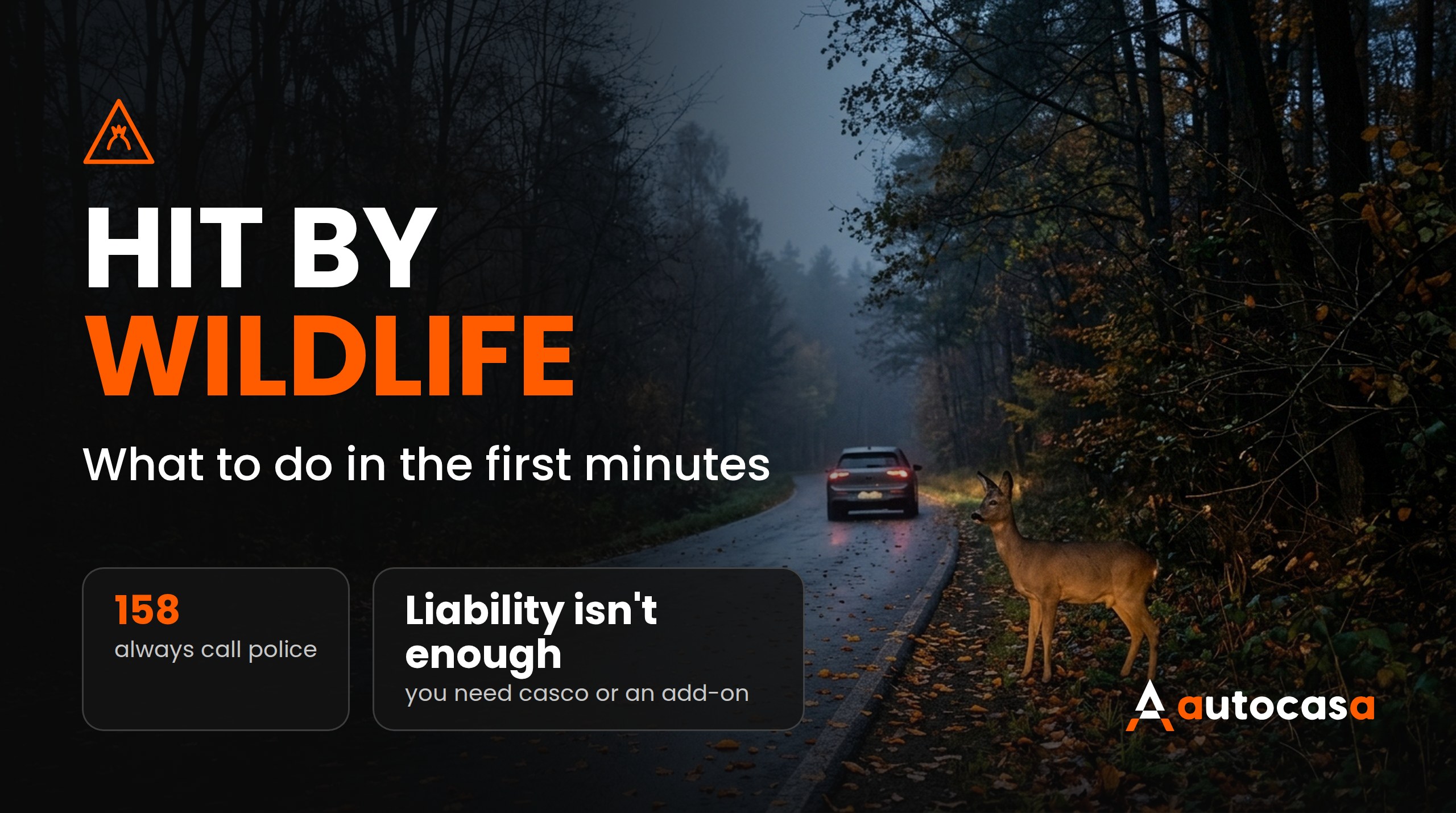 Hitting a deer in Slovakia or Czechia: what to do first and when insurance pays