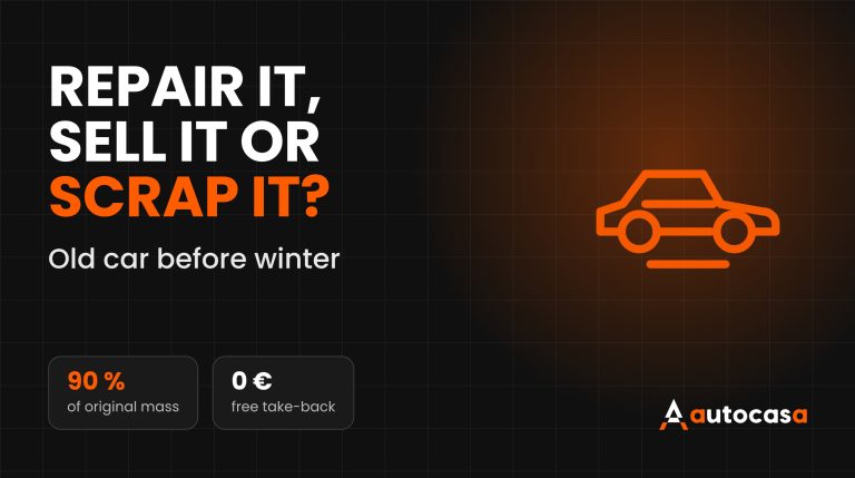 AutoCasa graphic reading Repair it, sell it or scrap it with a car icon