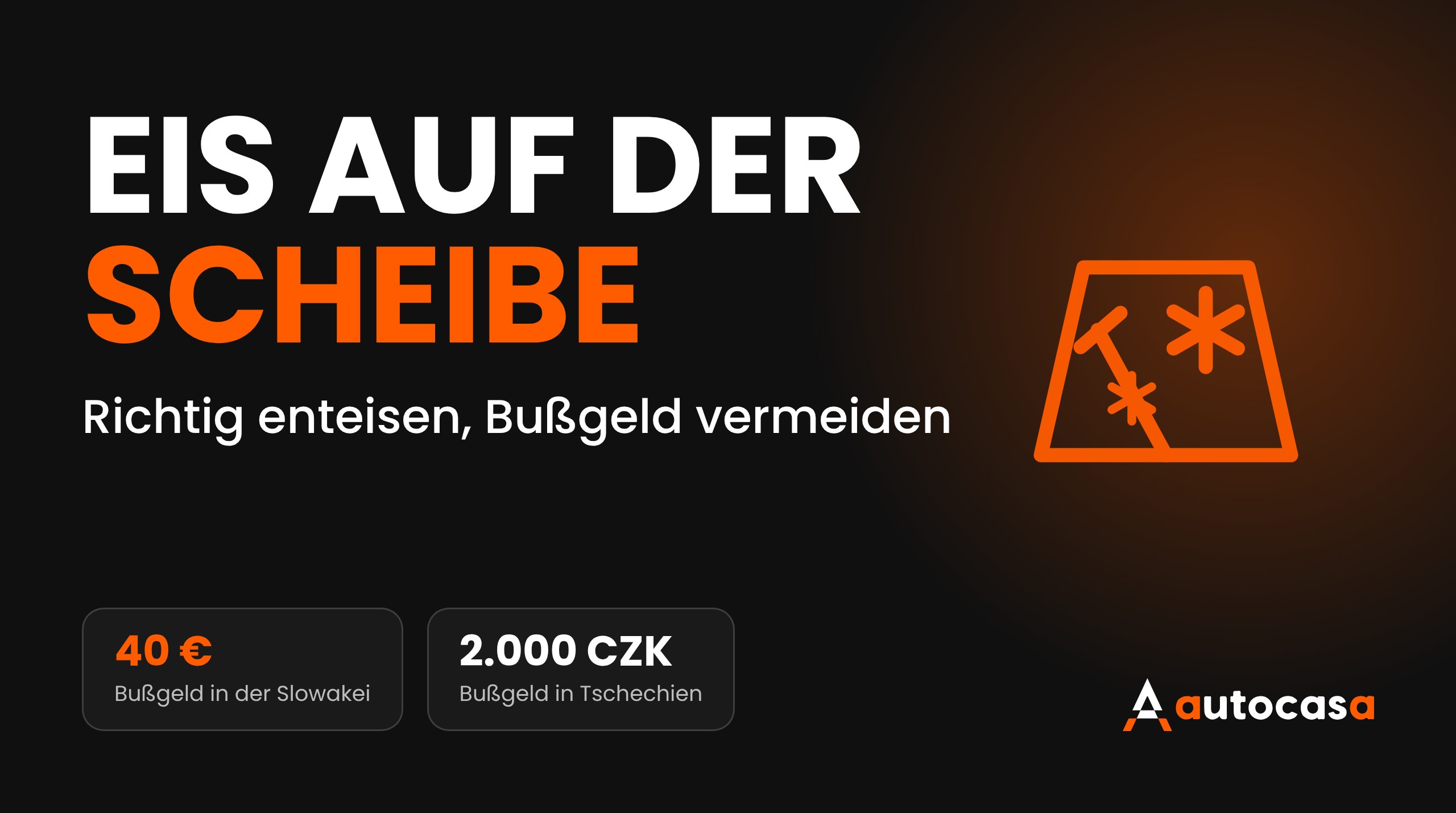 AutoCasa Grafik: Wintermorgen, Scheiben enteisen und Bußgelder für verschneite Autos