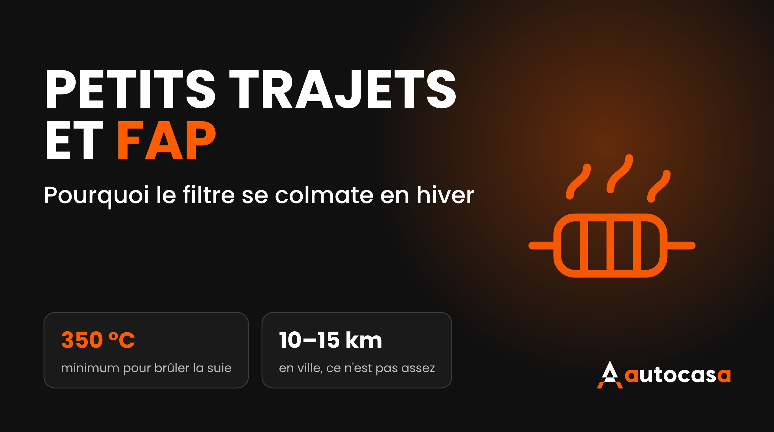Visuel AutoCasa : petits trajets et filtre à particules, au moins 350 °C pour brûler la suie